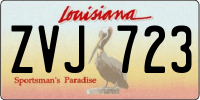 LA license plate ZVJ723
