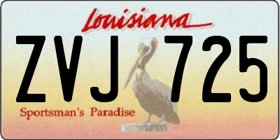 LA license plate ZVJ725