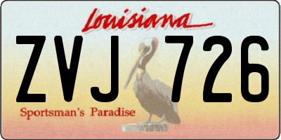 LA license plate ZVJ726