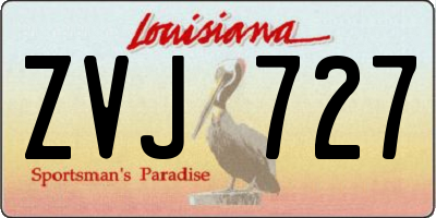 LA license plate ZVJ727