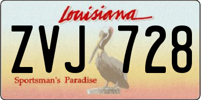 LA license plate ZVJ728