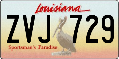 LA license plate ZVJ729