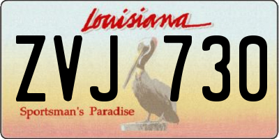 LA license plate ZVJ730