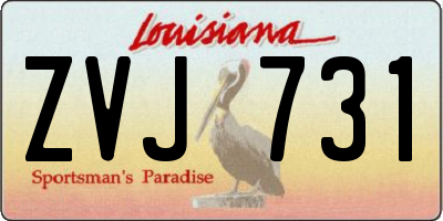 LA license plate ZVJ731