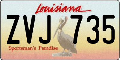 LA license plate ZVJ735