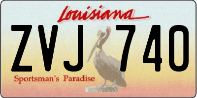 LA license plate ZVJ740