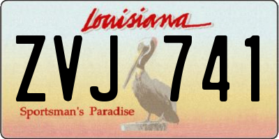 LA license plate ZVJ741