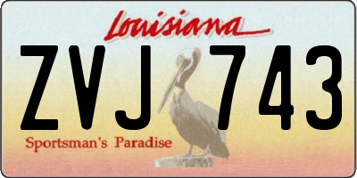 LA license plate ZVJ743