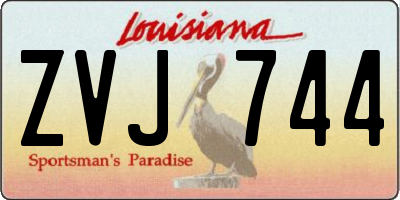 LA license plate ZVJ744