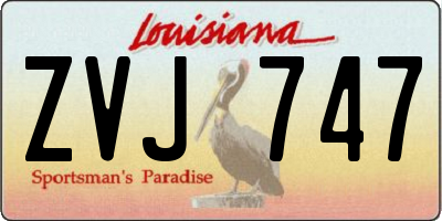 LA license plate ZVJ747