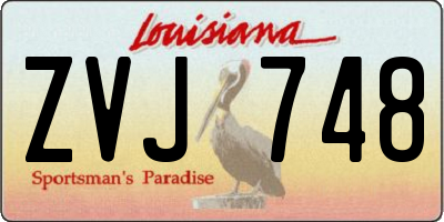 LA license plate ZVJ748