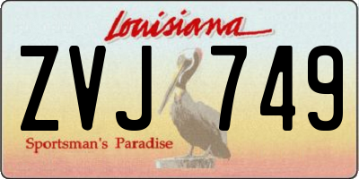 LA license plate ZVJ749