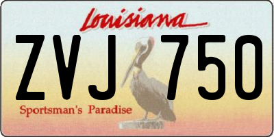 LA license plate ZVJ750