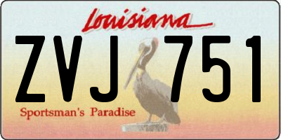 LA license plate ZVJ751