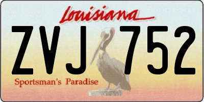 LA license plate ZVJ752