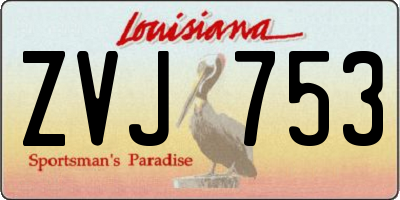 LA license plate ZVJ753
