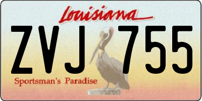 LA license plate ZVJ755