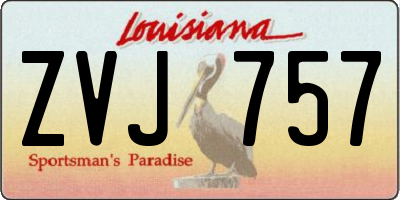 LA license plate ZVJ757