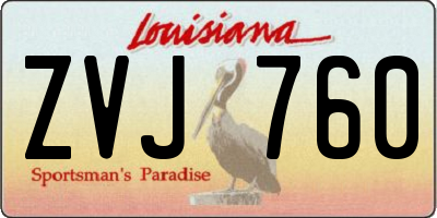 LA license plate ZVJ760