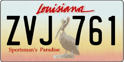 LA license plate ZVJ761