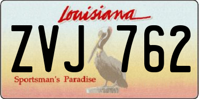 LA license plate ZVJ762