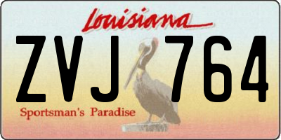 LA license plate ZVJ764