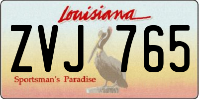 LA license plate ZVJ765