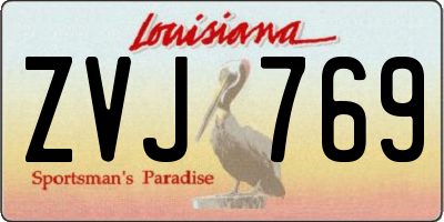 LA license plate ZVJ769