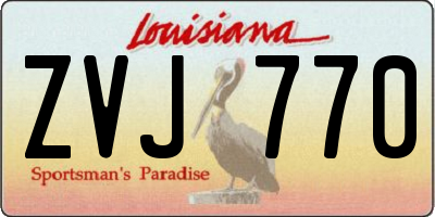 LA license plate ZVJ770