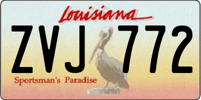 LA license plate ZVJ772