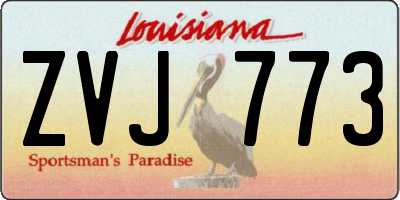 LA license plate ZVJ773