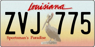 LA license plate ZVJ775