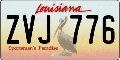 LA license plate ZVJ776