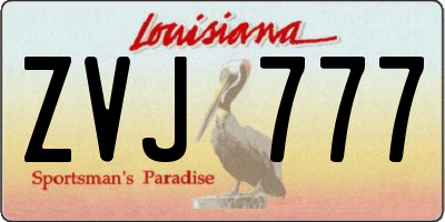 LA license plate ZVJ777