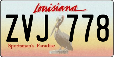 LA license plate ZVJ778