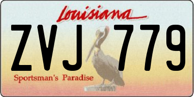 LA license plate ZVJ779