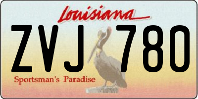 LA license plate ZVJ780