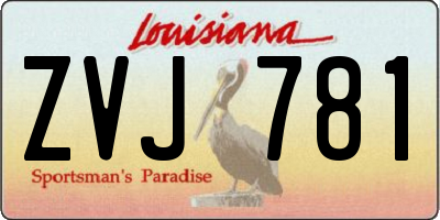 LA license plate ZVJ781