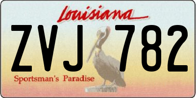 LA license plate ZVJ782