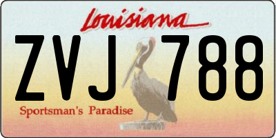 LA license plate ZVJ788