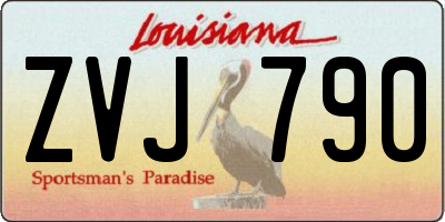 LA license plate ZVJ790