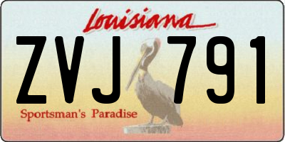 LA license plate ZVJ791