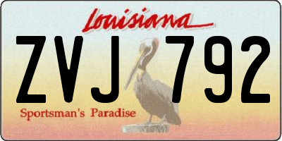 LA license plate ZVJ792
