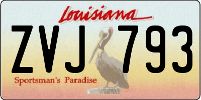 LA license plate ZVJ793