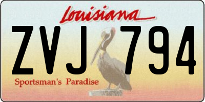 LA license plate ZVJ794