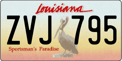 LA license plate ZVJ795