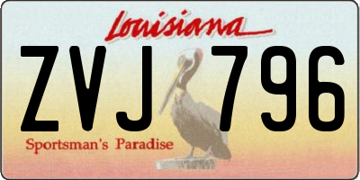 LA license plate ZVJ796