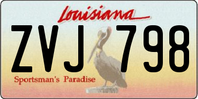 LA license plate ZVJ798