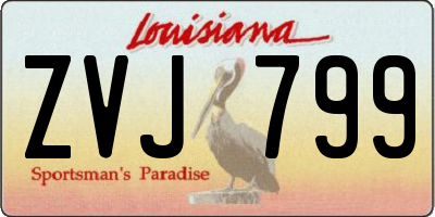 LA license plate ZVJ799
