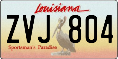 LA license plate ZVJ804